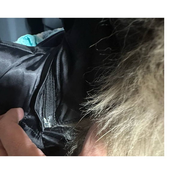 Marc New York Black Down Parka‎ with detachable fur trim hood size L - Picture 9 of 10